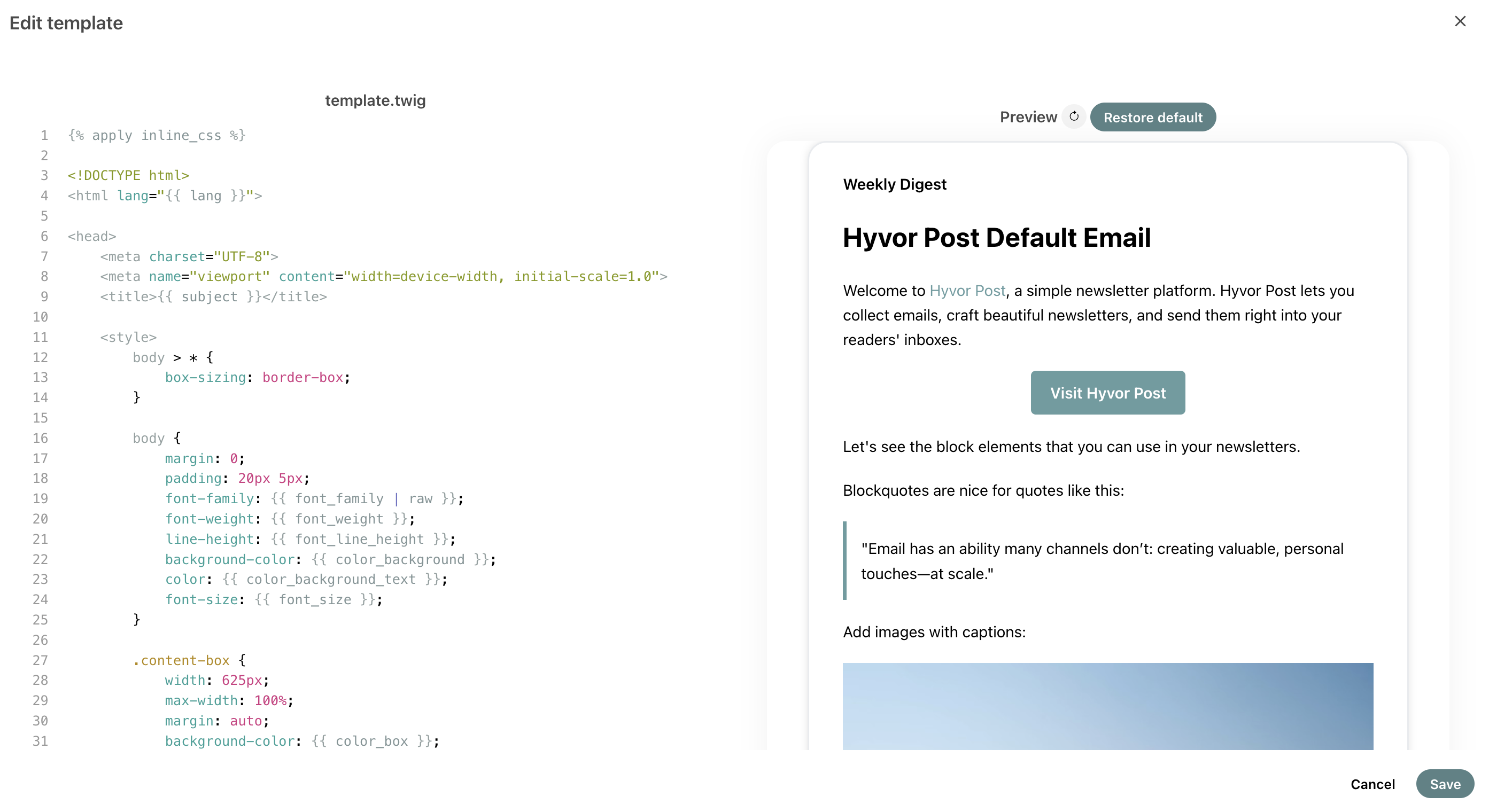 Hyvor Blogs Screenshot